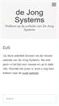 Mobile Screenshot of dejongsystems.nl